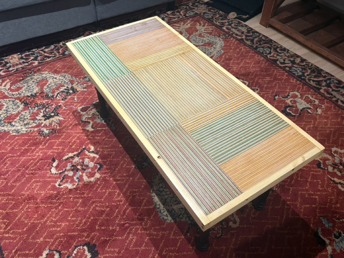 Coffee table detail view